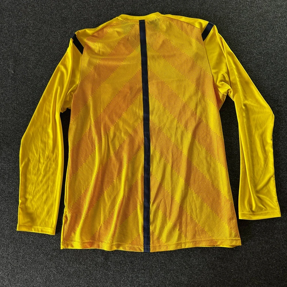 Adidas Mens Yellow Climacool‎ Long Sleeve Soccer Referee Jersey XL Dual Pockets